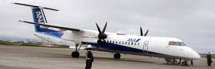 稚内からプロペラ機で新千歳に向かった