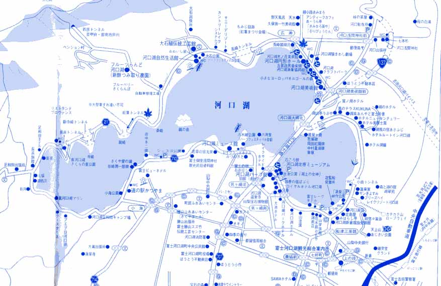 河口湖周辺ガイドマップ